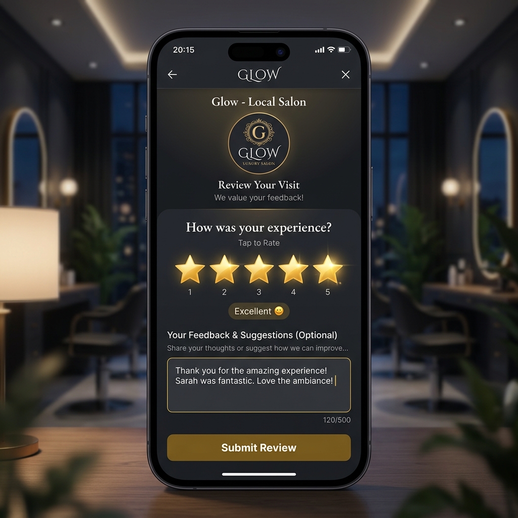 Glow Customer Review Page UI